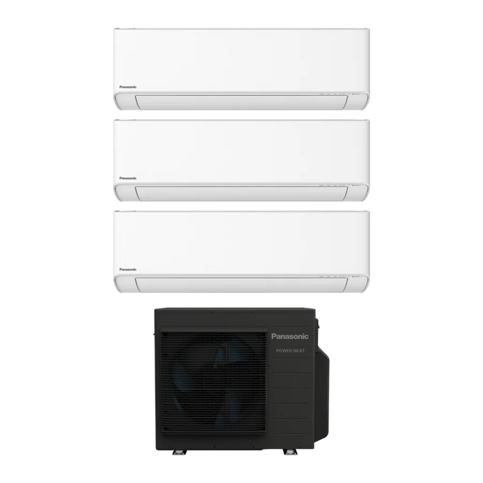 NZ25 10.6kW Power Heat luftvärmepump med 3 innedelar